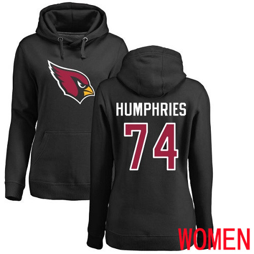 Arizona Cardinals Black Women D.J. Humphries Name And Number Logo NFL Football #74 Pullover Hoodie Sweatshirts->women nfl jersey->Women Jersey